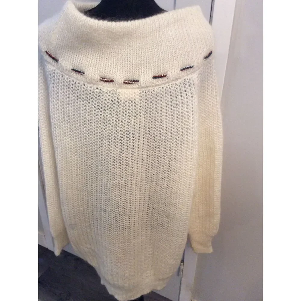 Vintage Avon Funnel Neck Soft Sweater Large L Mohair Knit 80s Oversized SOFT